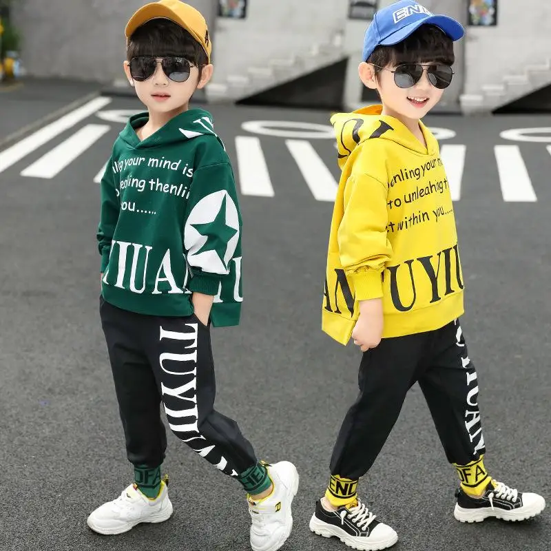 kids clothes loose sports children's clothing new spring autumn letters pentagram hooded sweater + pants baby boy clothes
kids clothes loose sports children's clothing new spring autumn letters pentagram hooded sweater + pants baby boy clothes