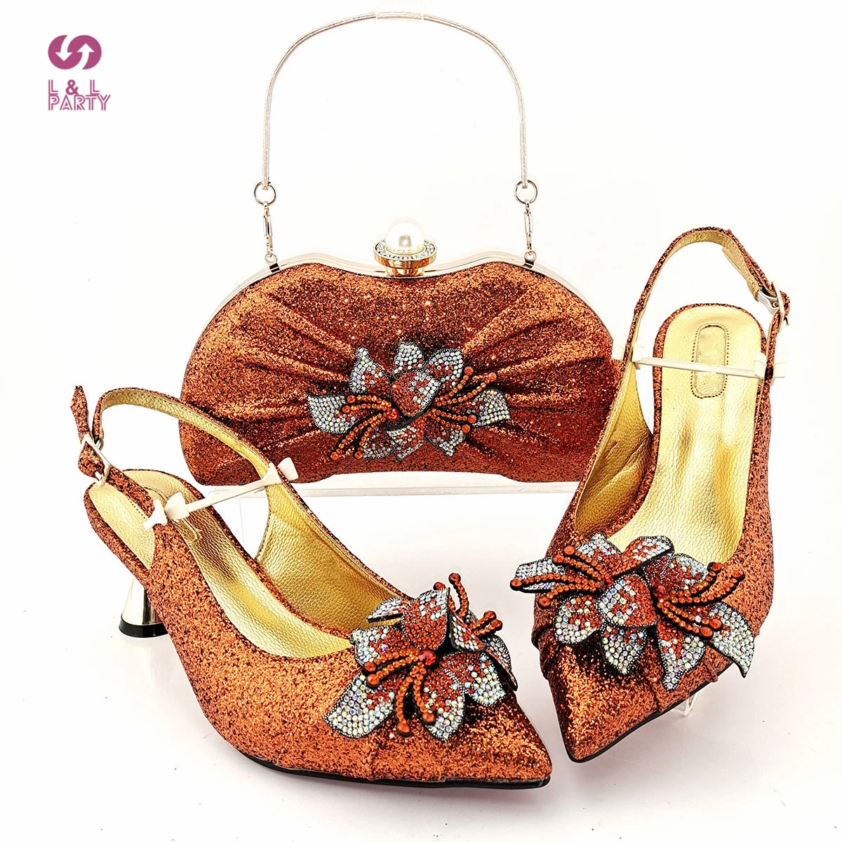 Spring New Arrivals African Women Sandals Matching Handbag in Orange Color for Garden Party
Spring New Arrivals African Women Sandals Matching Handbag in Orange Color for Garden Party