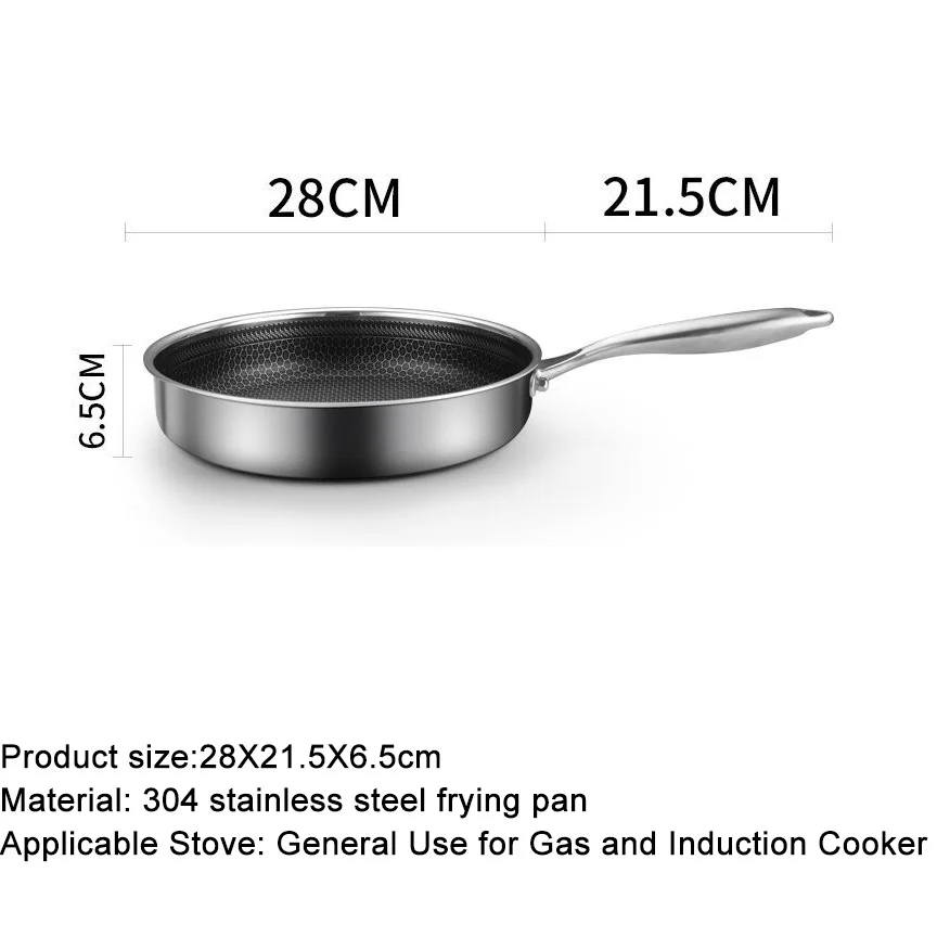 IWELAI 28CM High Quality 304 Layer Steel Frying Pan Non-Stick Frying Steak Pan Induction Cooker Universal
IWELAI 28CM High Quality 304 Layer Steel Frying Pan Non-Stick Frying Steak Pan Induction Cooker Universal
