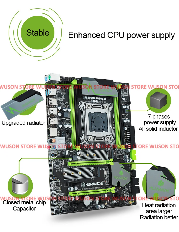 Материнская плата HUANANZHI X79 Pro CPU RAM bundle LGA2011 материнская с M.2 слотом Xeon E5 1660 3 ГГц ОЗУ 16