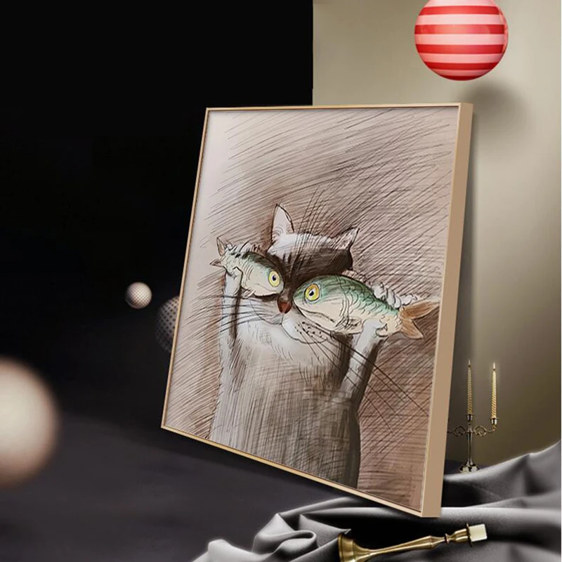 RELIABLI ART Cute Cat And Fish Posters Canvas Prints Animal Pictures Wall Painting For Living Room Decoration Medern Home Decor
RELIABLI ART Cute Cat And Fish Posters Canvas Prints Animal Pictures Wall Painting For Living Room Decoration Medern Home Decor