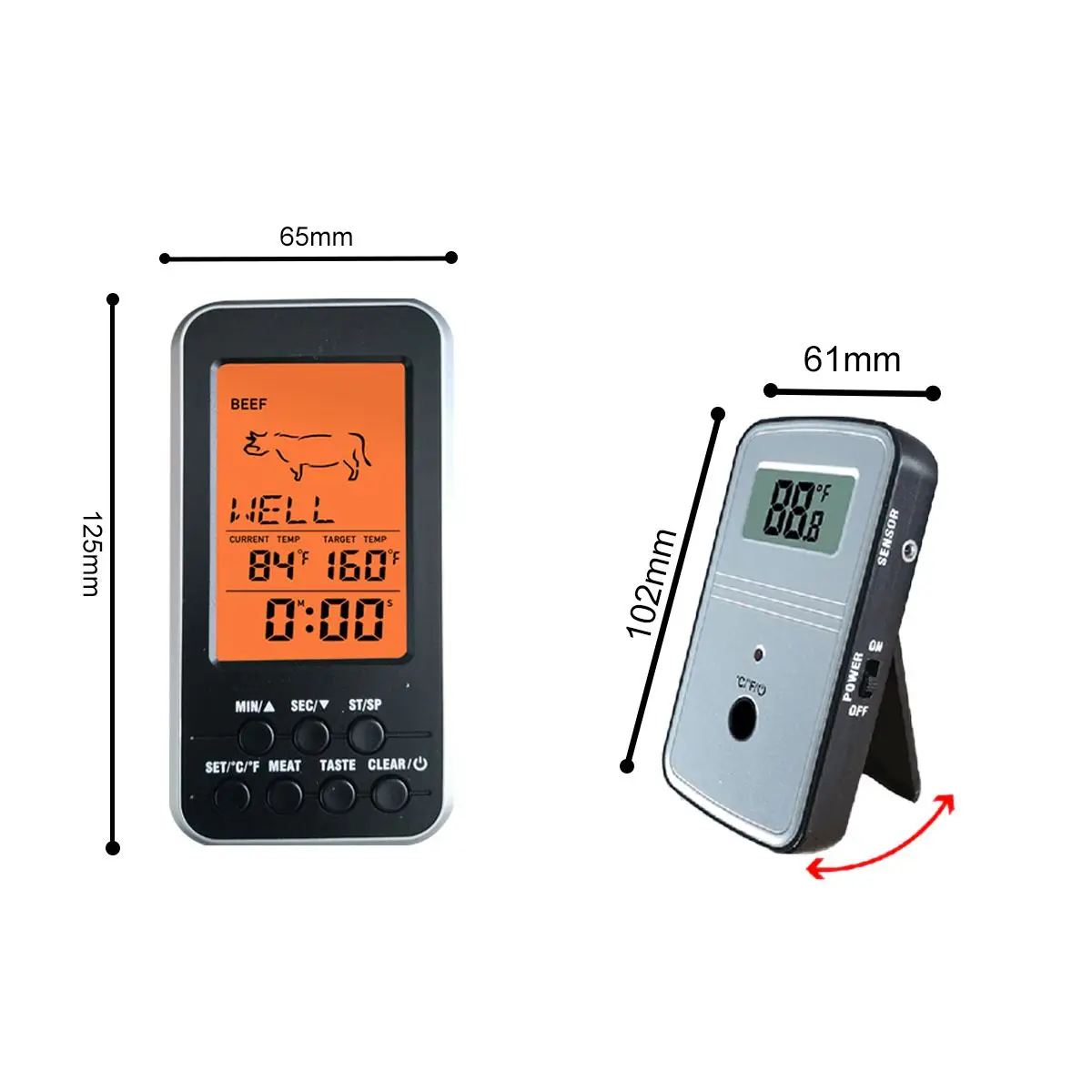 Digital BBQ Thermometer Wireless Kitchen Oven Food Cooking Grill Smoker Meat Thermometer with Probe and Timer Temperature Alarm
Digital BBQ Thermometer Wireless Kitchen Oven Food Cooking Grill Smoker Meat Thermometer with Probe and Timer Temperature Alarm