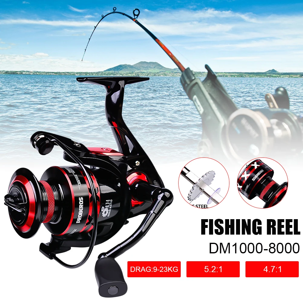 Fishing Reel DM1000-8000 Spinning Reel Metal Spool 9-23KG Drag Metal/EVA Grip Spinning Reel Saltwater Carp Fishing Accessories
Fishing Reel DM1000-8000 Spinning Reel Metal Spool 9-23KG Drag Metal/EVA Grip Spinning Reel Saltwater Carp Fishing Accessories