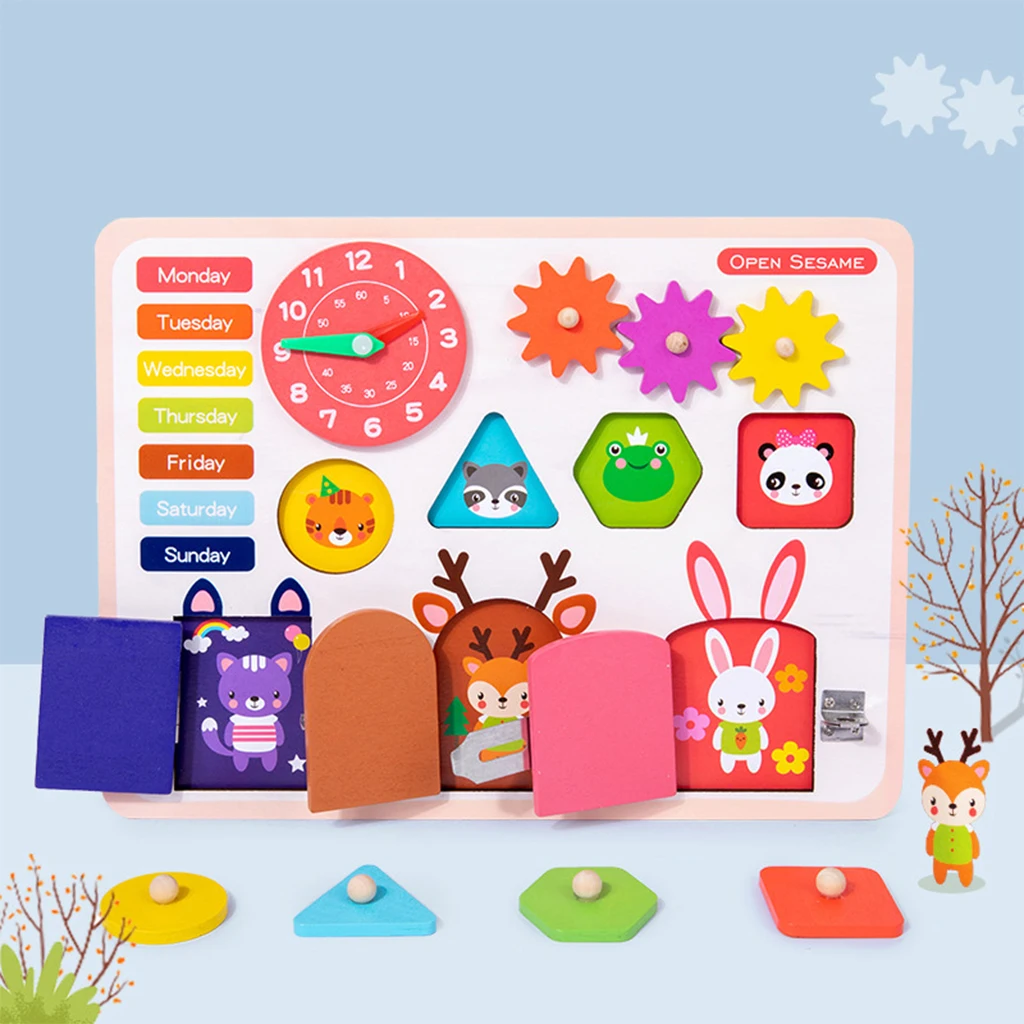 Busy Board Toys for Toddlers Wooden Early Unlock Toys Board Learning Activities Travel Toy Boys & Girls
Busy Board Toys for Toddlers Wooden Early Unlock Toys Board Learning Activities Travel Toy Boys & Girls