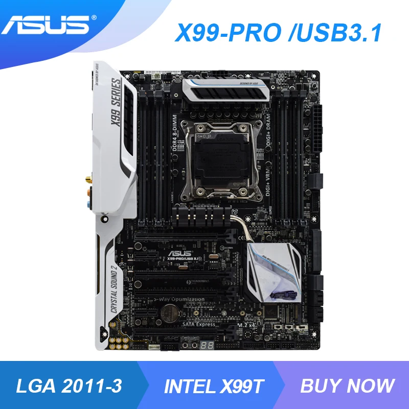 Материнская плата ASUS X99-PRO/USB3.1 Kit X99 материнская для майнинга LGA 2011 v3 DDR4 64 Гб 3300(OC) Core