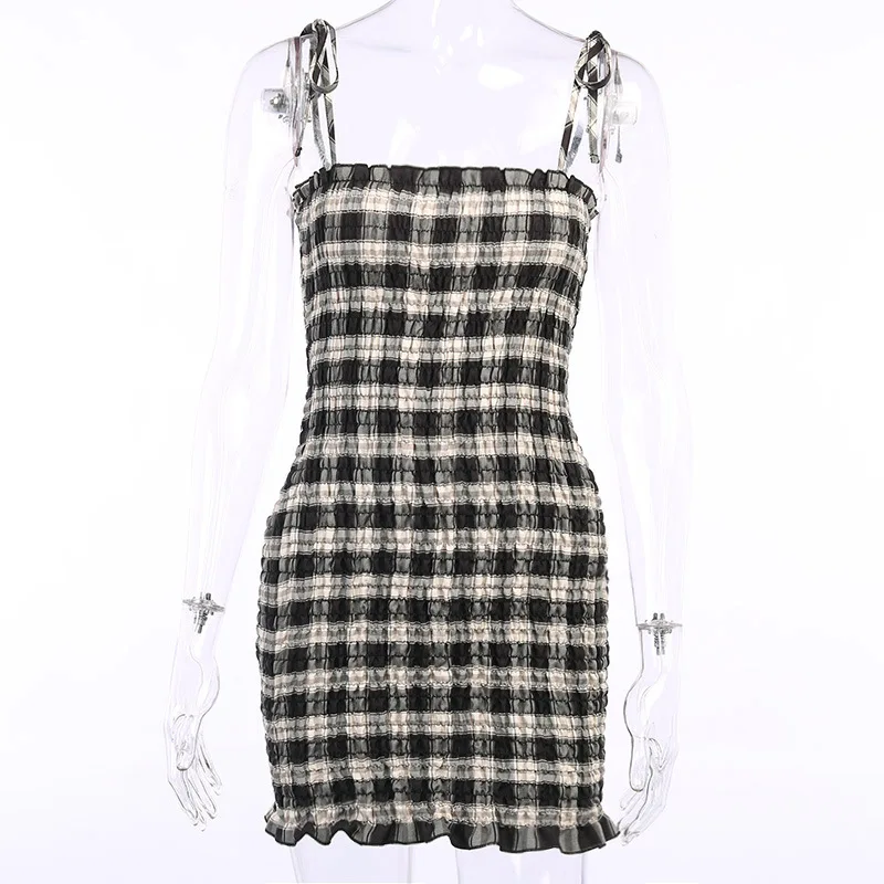 Women Dress Pleated Slimming Sling Dress Women's Hip Dress Fashion Plaid Dress
Women Dress Pleated Slimming Sling Dress Women's Hip Dress Fashion Plaid Dress