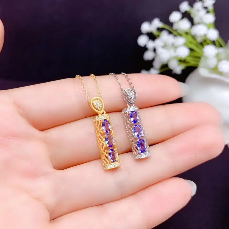 Ladies New Natural Tanzanite Pendant Necklace 925 Silver Simple Elegant Fashion Trend
Ladies New Natural Tanzanite Pendant Necklace 925 Silver Simple Elegant Fashion Trend