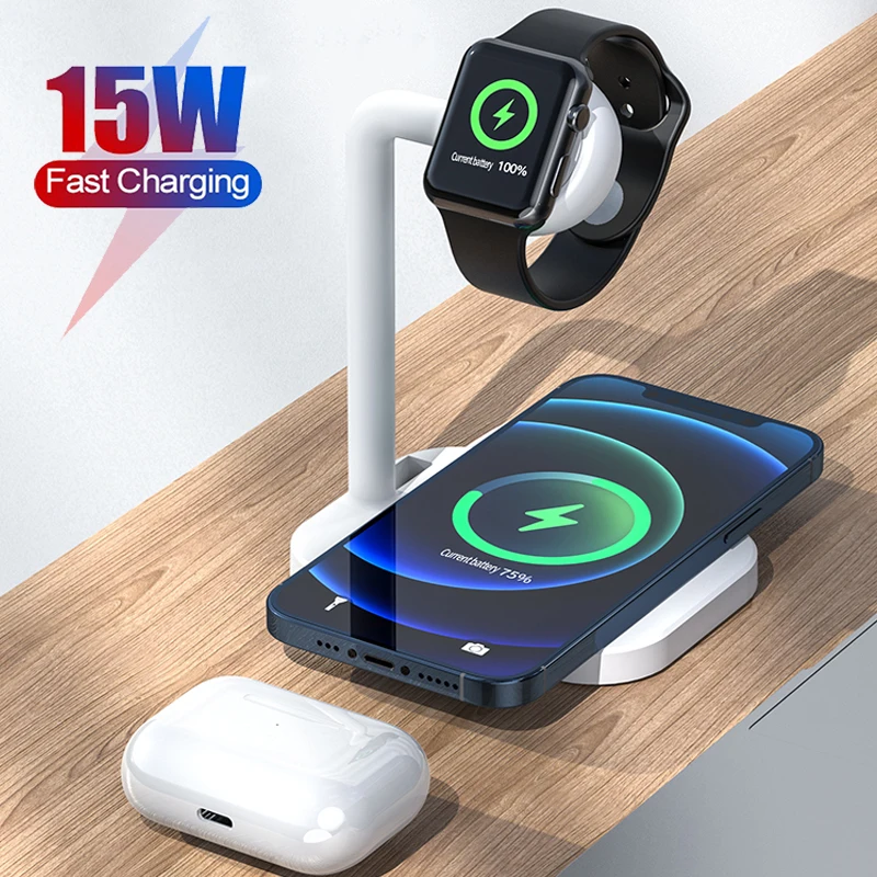 15W Fast Charging Magnetic Wireless Charger 2in1 Smart Phone Charge Holder For Apple Airpods Watch 6 5 For iPhone 12 11 Pro Max
15W Fast Charging Magnetic Wireless Charger 2in1 Smart Phone Charge Holder For Apple Airpods Watch 6 5 For iPhone 12 11 Pro Max