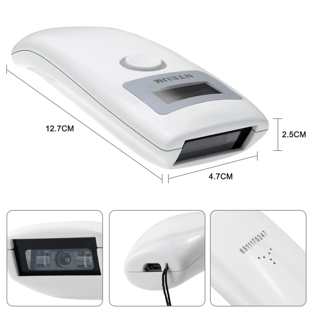 NETUM беспроводной Bluetooth CCD сканер штрих-кода и портативный Z2S 2D QR Pdf417 считыватель