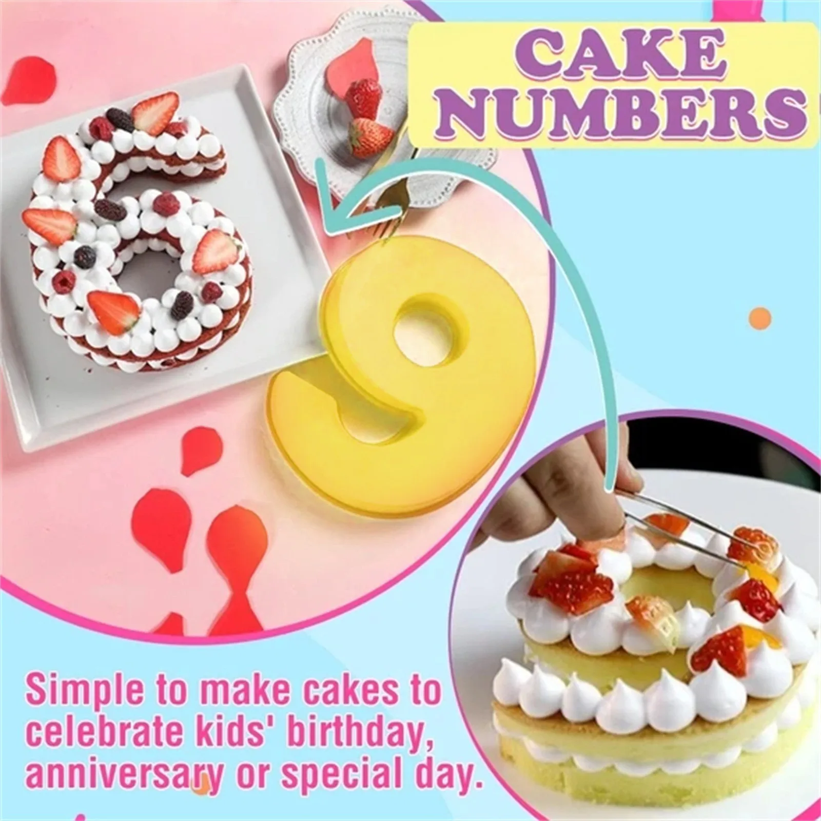 Birthday Number Silicone Cake Mold Pizza Pan Baking Cake Bread Kitchen DIY Mould Kitchen DIY Mould 0-9 Bakeware Decorating
Birthday Number Silicone Cake Mold Pizza Pan Baking Cake Bread Kitchen DIY Mould Kitchen DIY Mould 0-9 Bakeware Decorating