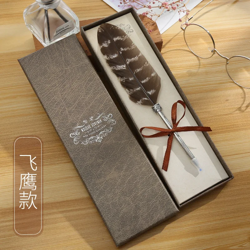 Feather Ballpoint Pens Luxury Vintage European Metal Creative Christmas Gift Box Wedding Fountain Pen Design
Feather Ballpoint Pens Luxury Vintage European Metal Creative Christmas Gift Box Wedding Fountain Pen Design