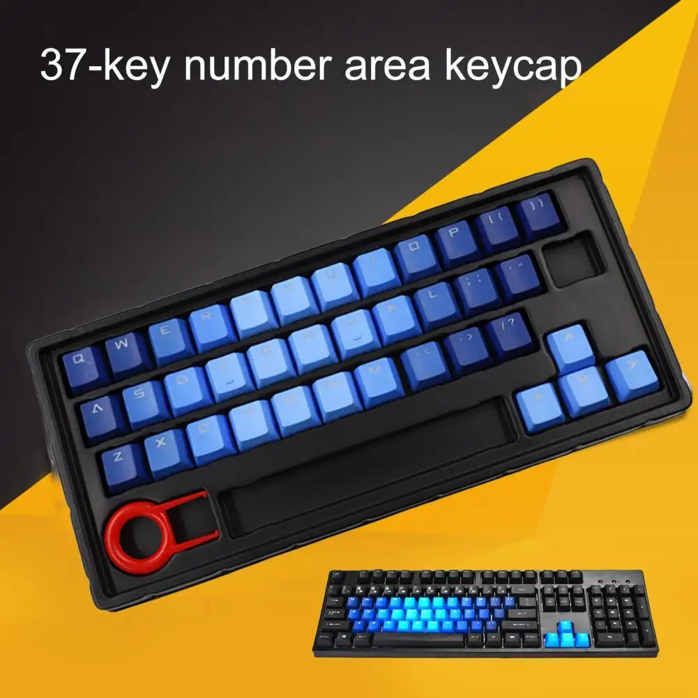 37-Key Non-slip Color Gradient PBT Keycaps Mechanical Keyboard Replacement Caps for Computer
37-Key Non-slip Color Gradient PBT Keycaps Mechanical Keyboard Replacement Caps for Computer