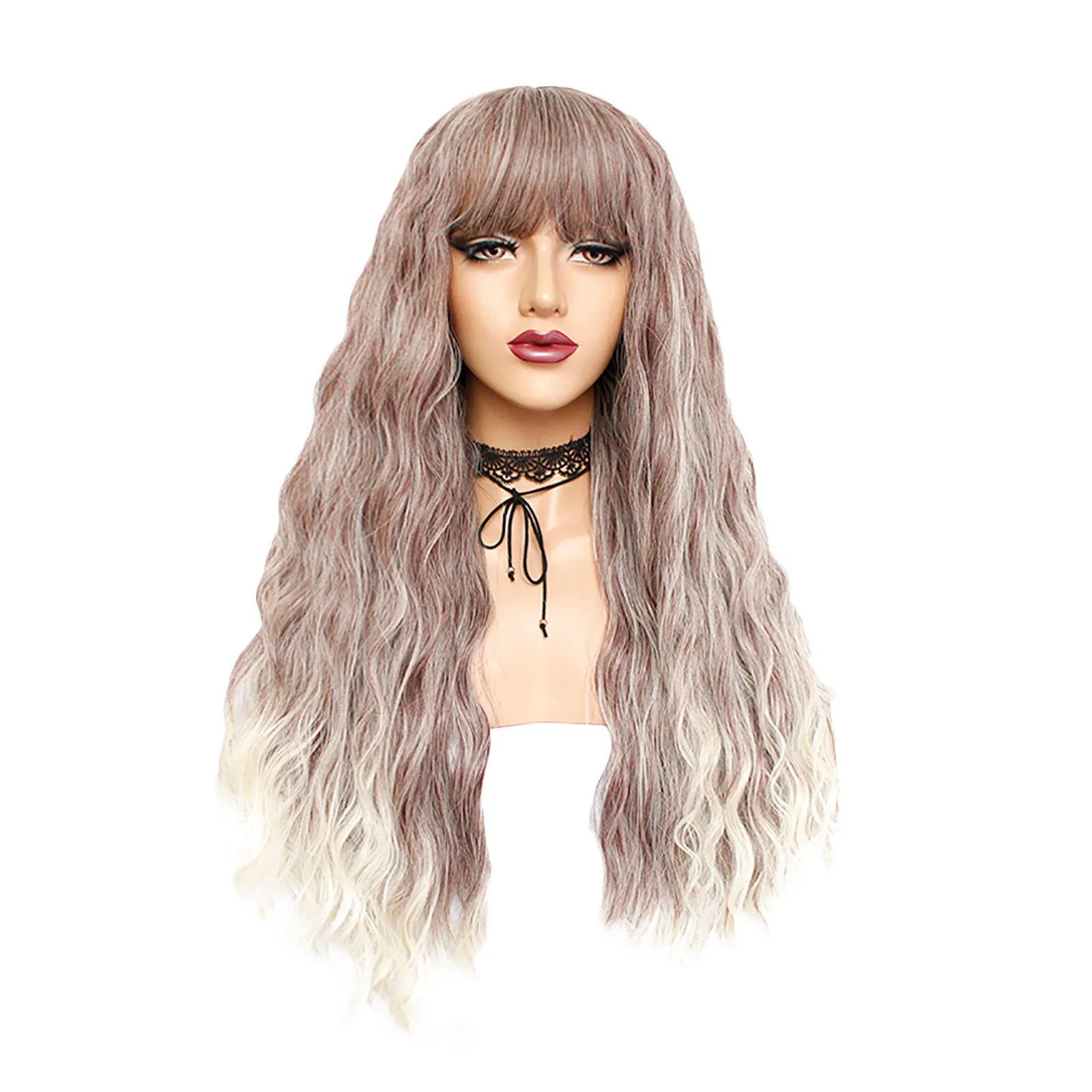 Long Wavy Gradient Color Wigs With Bangs Cosplay Party Heat Resistant Synthetic Hair Wigs For White Women Curly Hair Wigs#g30
Long Wavy Gradient Color Wigs With Bangs Cosplay Party Heat Resistant Synthetic Hair Wigs For White Women Curly Hair Wigs#g30
