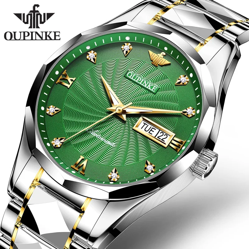 OUPINKE Fashion Brand Luminous Men's Mechanical Watch Gemstone Calendar Business Men's Automatic Watch Green Quartz Watch Clock
OUPINKE Fashion Brand Luminous Men's Mechanical Watch Gemstone Calendar Business Men's Automatic Watch Green Quartz Watch Clock