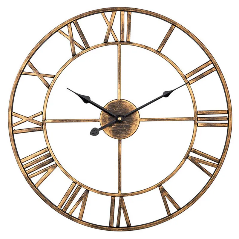 Home Retro Living Room Wrought Iron Wall Clock Nordic Decorative Clock Round Roman Silent Clock
Home Retro Living Room Wrought Iron Wall Clock Nordic Decorative Clock Round Roman Silent Clock