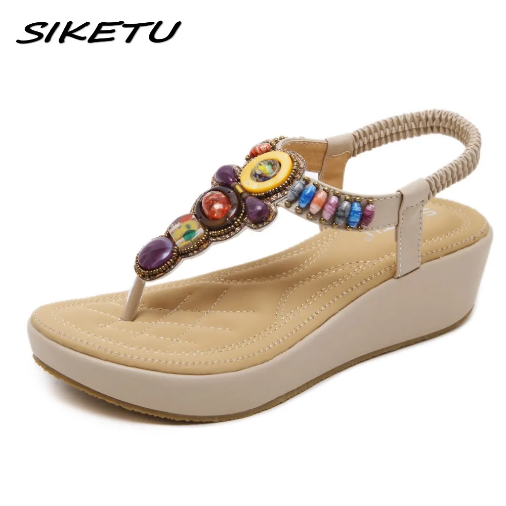SIKETU 2019 Summer Women Wedge Gladiator sandals Shoes Women Bohemia String bead Beach Flip flop Platforms Flat Sandals 35-42 
SIKETU 2019 Summer Women Wedge Gladiator sandals Shoes Women Bohemia String bead Beach Flip flop Platforms Flat Sandals 35-42
