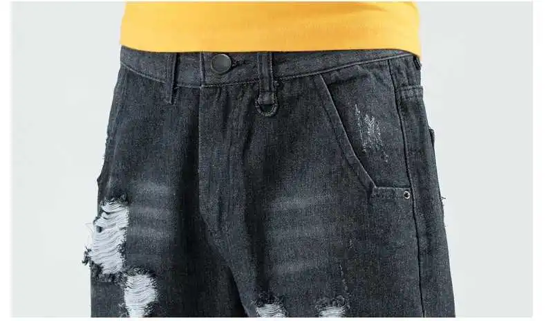 New Arrival Summer Men's Cloths Short Cotton Black Jeans Fashion Ripped Streetwear Hip Hop Elastic Seven Point Loose Thin Male
New Arrival Summer Men's Cloths Short Cotton Black Jeans Fashion Ripped Streetwear Hip Hop Elastic Seven Point Loose Thin Male