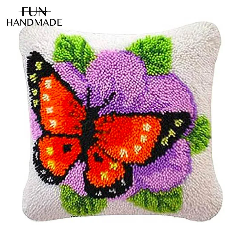 Lovely Animal Pattern DIY Latch Hook Kawaii Butterfly Cushion Crochet Embroidery Yarn Pillows Case Making Cross Stitch Kits
Lovely Animal Pattern DIY Latch Hook Kawaii Butterfly Cushion Crochet Embroidery Yarn Pillows Case Making Cross Stitch Kits