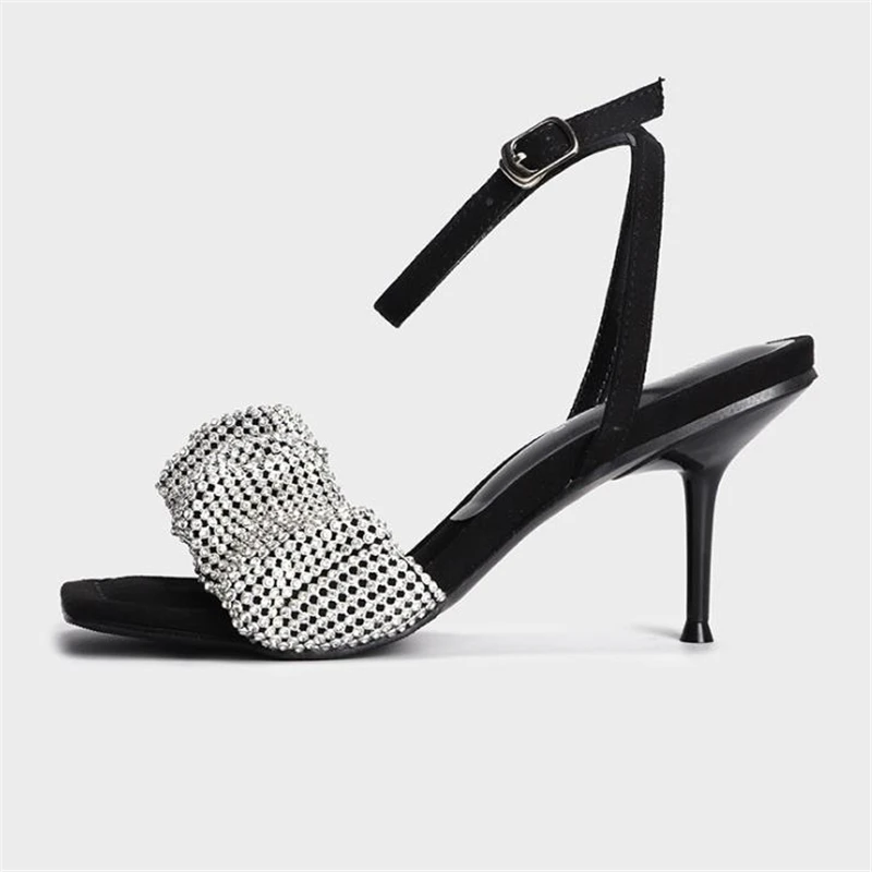 Summer High Quality Square Toe Women Sandals High Thin Heels Shoes Ankle Buckle Strap Lady Pumps Crystal Rhinestone Party Shoes
Summer High Quality Square Toe Women Sandals High Thin Heels Shoes Ankle Buckle Strap Lady Pumps Crystal Rhinestone Party Shoes