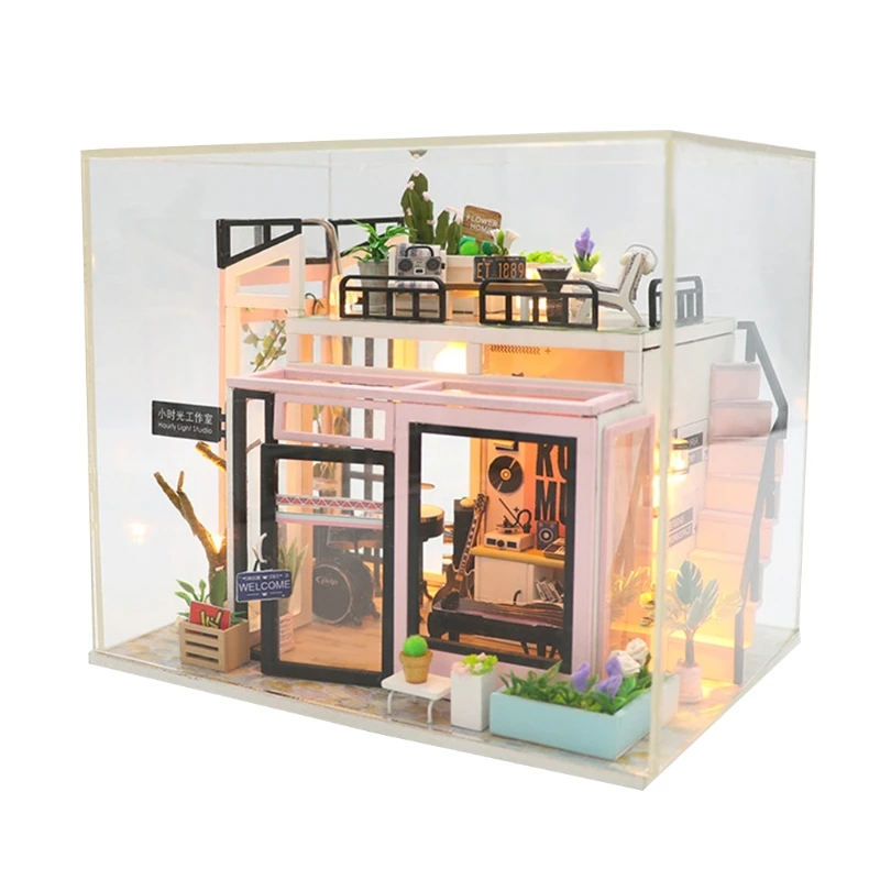 Dollhouse Miniature with Furniture, DIY Wooden Dollhouse Kit Plus Dust Proof , 1:25 Tiny House Building Kit Hourly Light-Studio
Dollhouse Miniature with Furniture, DIY Wooden Dollhouse Kit Plus Dust Proof , 1:25 Tiny House Building Kit Hourly Light-Studio