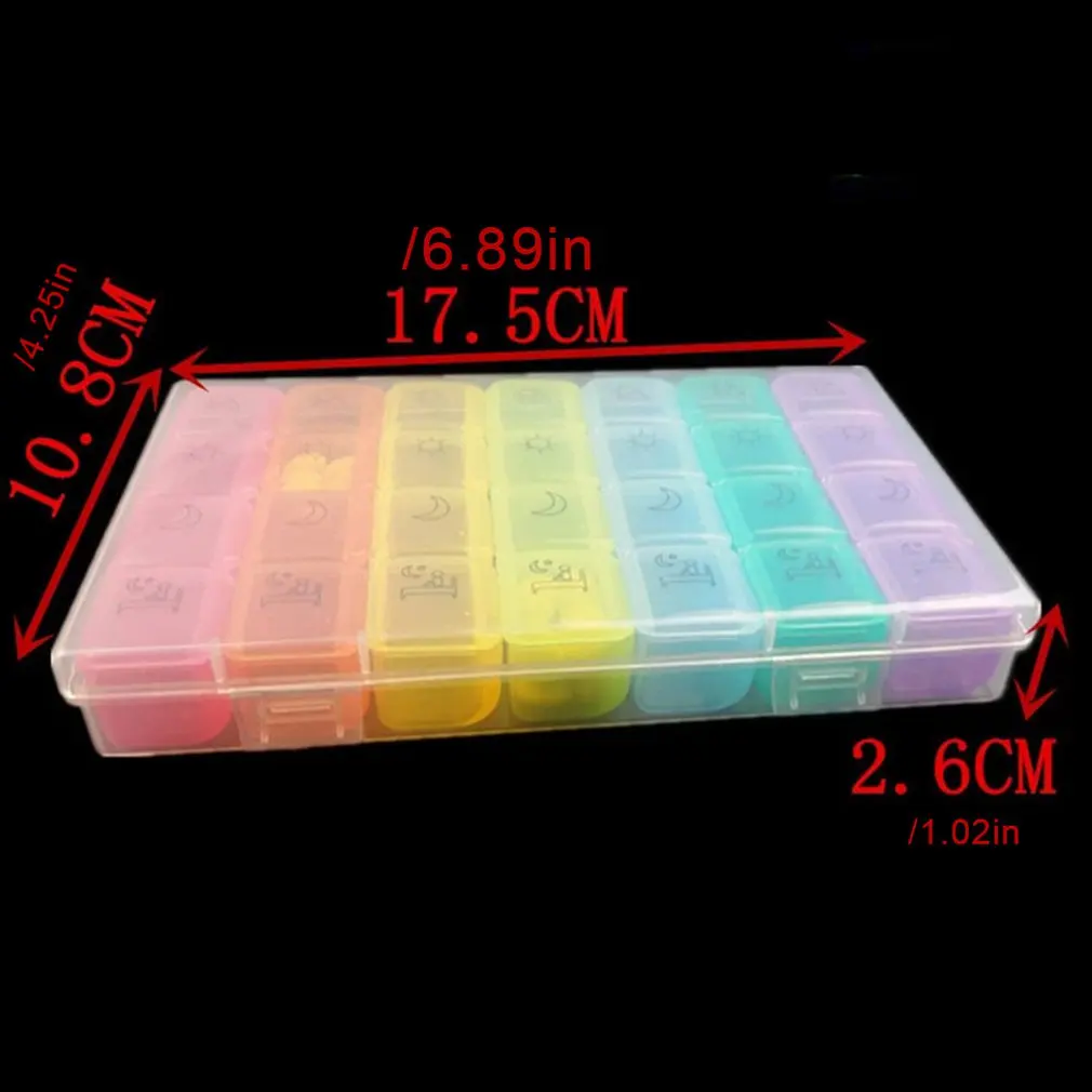 28 Grid Rainbow Medicine Box One Week Pp Pill Box Large Capacity Division Professional Fashion Pillbox Storage Case Good Life
28 Grid Rainbow Medicine Box One Week Pp Pill Box Large Capacity Division Professional Fashion Pillbox Storage Case Good Life