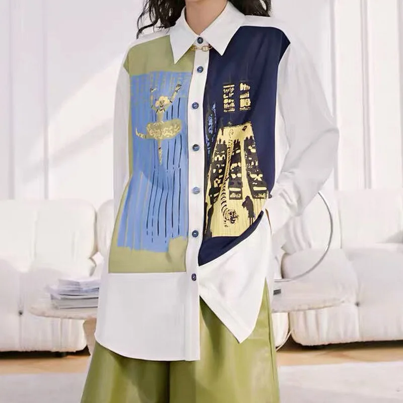 MINGLIUSILI Cotton Blouse Women Spring Fashion 2021 Splice Print Shirts for Women Long Sleeve Loose Elegant Casual Clothes
MINGLIUSILI Cotton Blouse Women Spring Fashion 2021 Splice Print Shirts for Women Long Sleeve Loose Elegant Casual Clothes