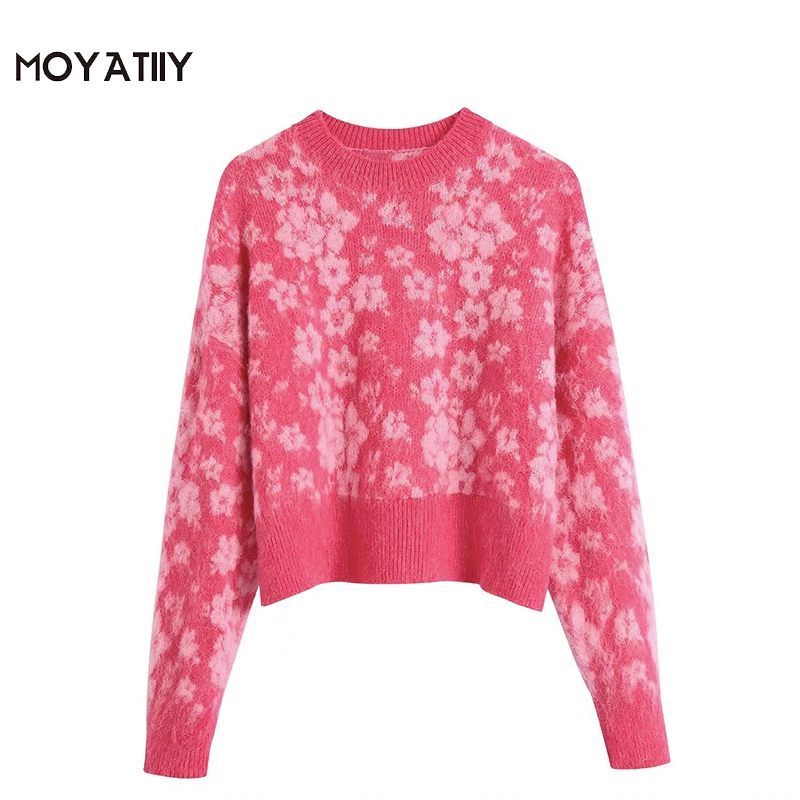 MOYATIIY Women 2021 Fashion Floral Print Sweater Vintage Pink Pullover Sweaters Long Sleeve Short Style Female Tops
MOYATIIY Women 2021 Fashion Floral Print Sweater Vintage Pink Pullover Sweaters Long Sleeve Short Style Female Tops