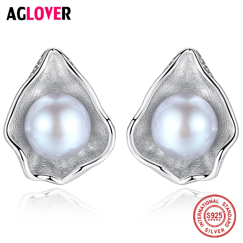 AGLOVER 925 Solid Silver Earring Shell Stud Earrings Genuine Natural Freshwater Pearl Earring Pearl Fashion Jewelry Women Gift
AGLOVER 925 Solid Silver Earring Shell Stud Earrings Genuine Natural Freshwater Pearl Earring Pearl Fashion Jewelry Women Gift