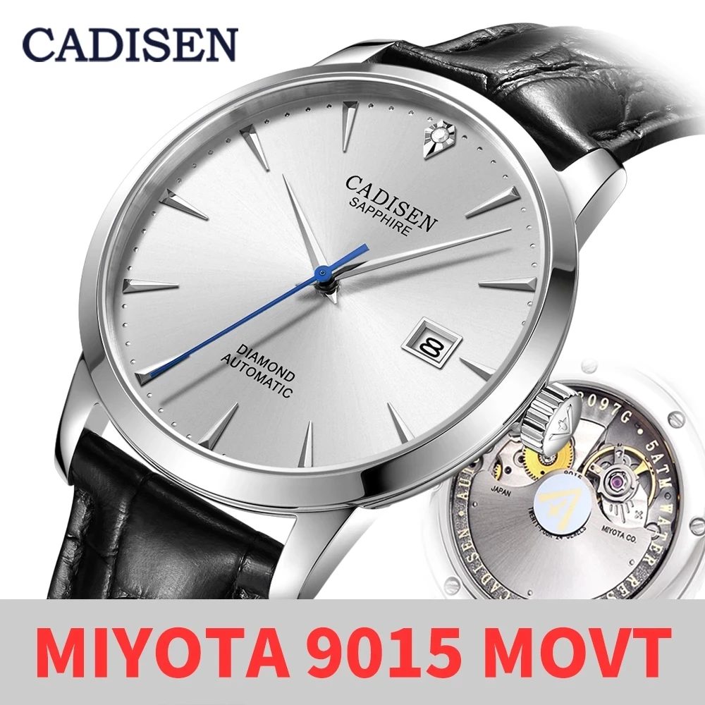 CADISEN Men Watches Automatic Mechanical Wrist Watch MIYOTA 9015 Top Brand Luxury Real Diamond Watch Curved Sapphire Glass Clock 
CADISEN Men Watches Automatic Mechanical Wrist Watch MIYOTA 9015 Top Brand Luxury Real Diamond Watch Curved Sapphire Glass Clock