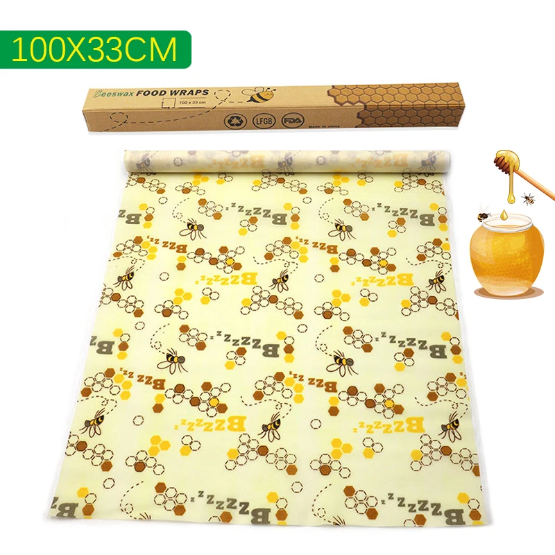 100x33cm Beeswax Food Wrap Reusable Zero Waste Eco-friendly Sustainable Seal Silicone Tree Resin Plant Oils Storage Snack Wraps
100x33cm Beeswax Food Wrap Reusable Zero Waste Eco-friendly Sustainable Seal Silicone Tree Resin Plant Oils Storage Snack Wraps