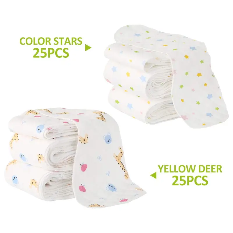 25Pcs Reusable Infant Nappy Inserts Washable Cloth Diapers Soft Peanut Shaped 3-Layer Baby Nappy Breath Diaper
25Pcs Reusable Infant Nappy Inserts Washable Cloth Diapers Soft Peanut Shaped 3-Layer Baby Nappy Breath Diaper