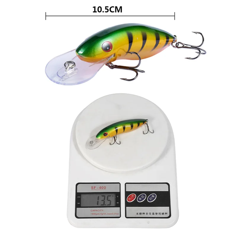 Artificial 10.5cm/13.5g Floating ABS Plastic Hard Bait Bionic Bait 3D Eyes Wobbler 6# With High Carbon Steel Three Hook
Artificial 10.5cm/13.5g Floating ABS Plastic Hard Bait Bionic Bait 3D Eyes Wobbler 6# With High Carbon Steel Three Hook