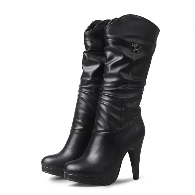 Size 32-46 Fashion Women boots High heel Ladies Shoes Spring Autumn Winter Round Toe long Leather Boots zapatos de mujer 10-5
Size 32-46 Fashion Women boots High heel Ladies Shoes Spring Autumn Winter Round Toe long Leather Boots zapatos de mujer 10-5