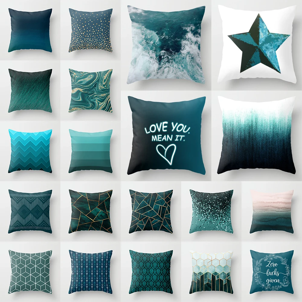 Geometric Pattern Pillowcase Decorative Cushion Covers Polyester 45*45cm Teal Blue Pillow Cover Home Car Party Rome Pillowcase
Geometric Pattern Pillowcase Decorative Cushion Covers Polyester 45*45cm Teal Blue Pillow Cover Home Car Party Rome Pillowcase