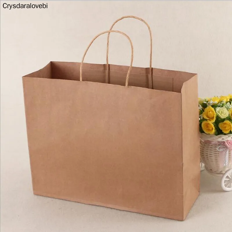 

10PCS Large gift paper bag with handle/ horizontal wedding party / 42*31*13cm Fashionable cloth paper bags