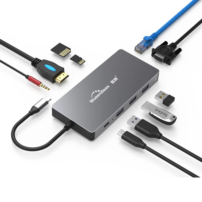 2019 Newly converter 10 in 1 USB C Hub Type-C to HDMI USB 3.0 RJ45 PD Adapter Dock Hub for MacBook laptop
2019 Newly converter 10 in 1 USB C Hub Type-C to HDMI USB 3.0 RJ45 PD Adapter Dock Hub for MacBook laptop