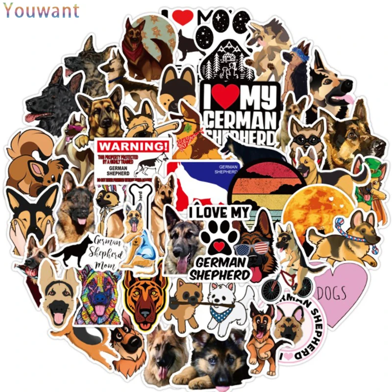 50Pcs/pack German Shepherd Dog Stickers Waterproof Cool Graffiti Sticker To DIY Luggage Bike Notebook Laptop Guitar Decal
50Pcs/pack German Shepherd Dog Stickers Waterproof Cool Graffiti Sticker To DIY Luggage Bike Notebook Laptop Guitar Decal