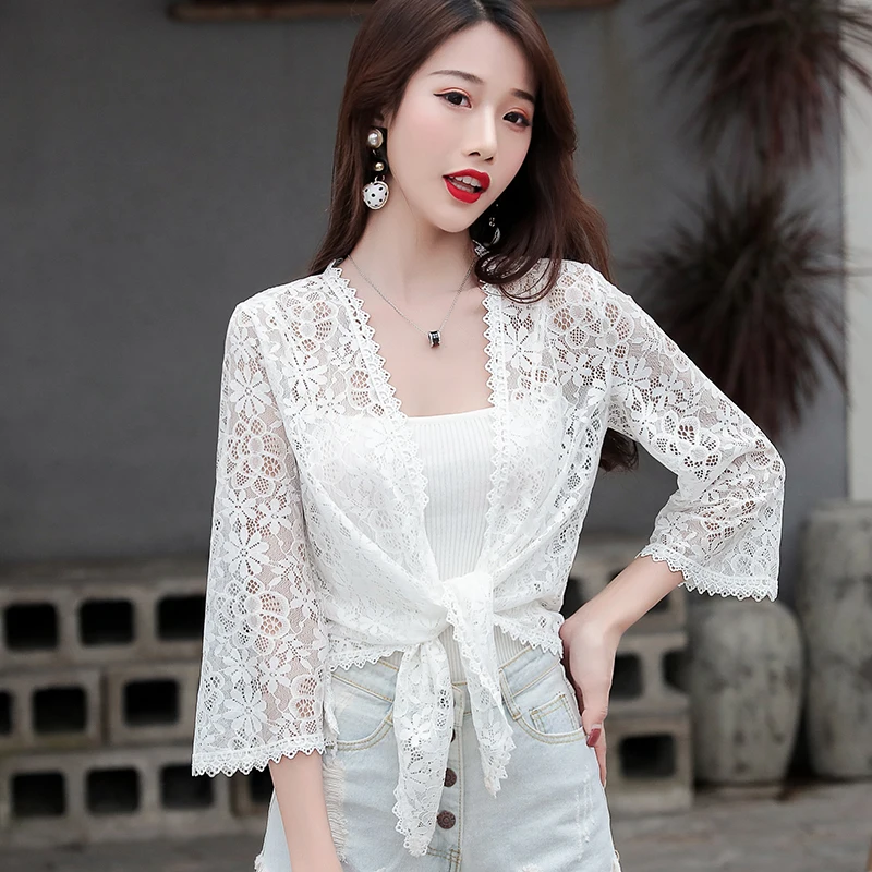 2021 Summer Sexy Women Casual Beach Kimono Cardigan Loose Lace Blouse Sunscreen Shirt Hollow Out Tops Beachwear White Black
2021 Summer Sexy Women Casual Beach Kimono Cardigan Loose Lace Blouse Sunscreen Shirt Hollow Out Tops Beachwear White Black