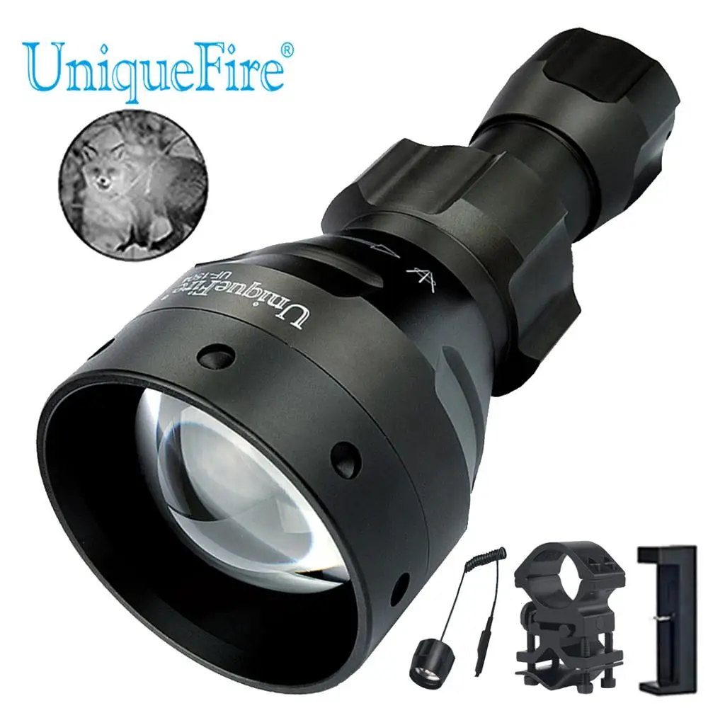 UniqueFire 1504 IR нм инфракрасный светодиодный фонарик 67 мм объектив 3 Вт мощная лампа