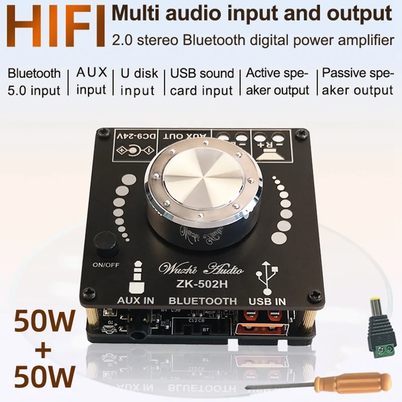 Bluetooth 5.0 Amplifier Board 100W Power High Fidelity HiFi Dual Channel Stereo Digital AUX o Capacitor Car o
Bluetooth 5.0 Amplifier Board 100W Power High Fidelity HiFi Dual Channel Stereo Digital AUX o Capacitor Car o