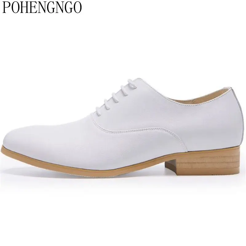Top Quality Men White Leather Shoes Breathable Cow Leather Business Casual Formal Shoes British Male Wedding Office Footwear
Top Quality Men White Leather Shoes Breathable Cow Leather Business Casual Formal Shoes British Male Wedding Office Footwear