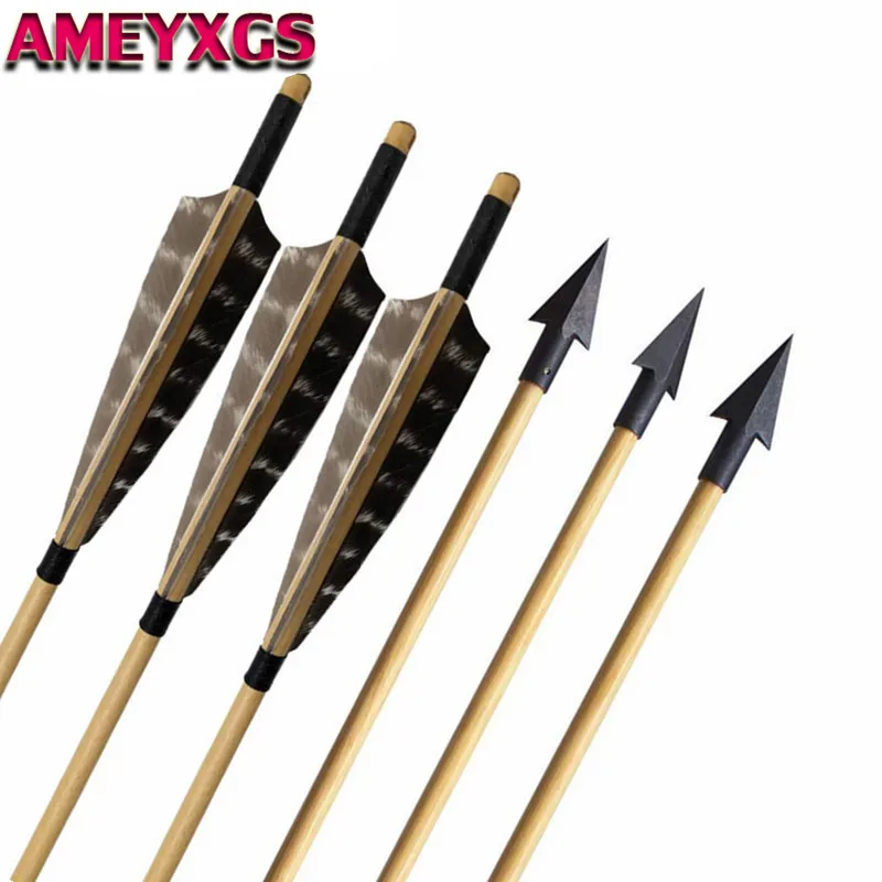 6Pcs Handmade Archery Wooden Arrows Turkey Feathers Traditional Shaft Arrow DIY Tools For Bow Arrow Hunting Shooting Accessories
6Pcs Handmade Archery Wooden Arrows Turkey Feathers Traditional Shaft Arrow DIY Tools For Bow Arrow Hunting Shooting Accessories