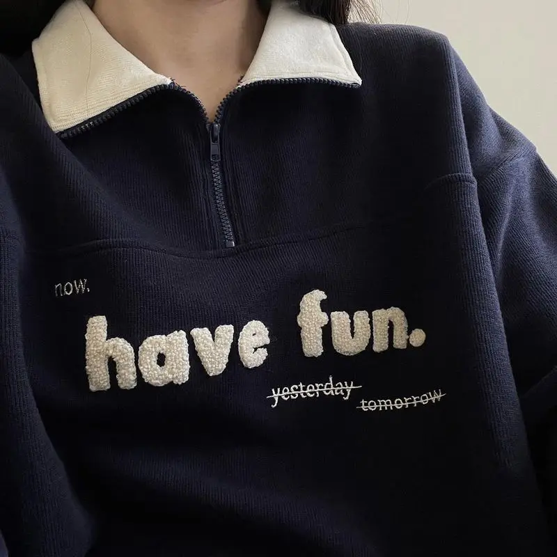 Japan preppy soft girl Polo shirt autumn winter long-sleeved sweatshirt student women half zipper lapel tops kawaii streetwear
Japan preppy soft girl Polo shirt autumn winter long-sleeved sweatshirt student women half zipper lapel tops kawaii streetwear