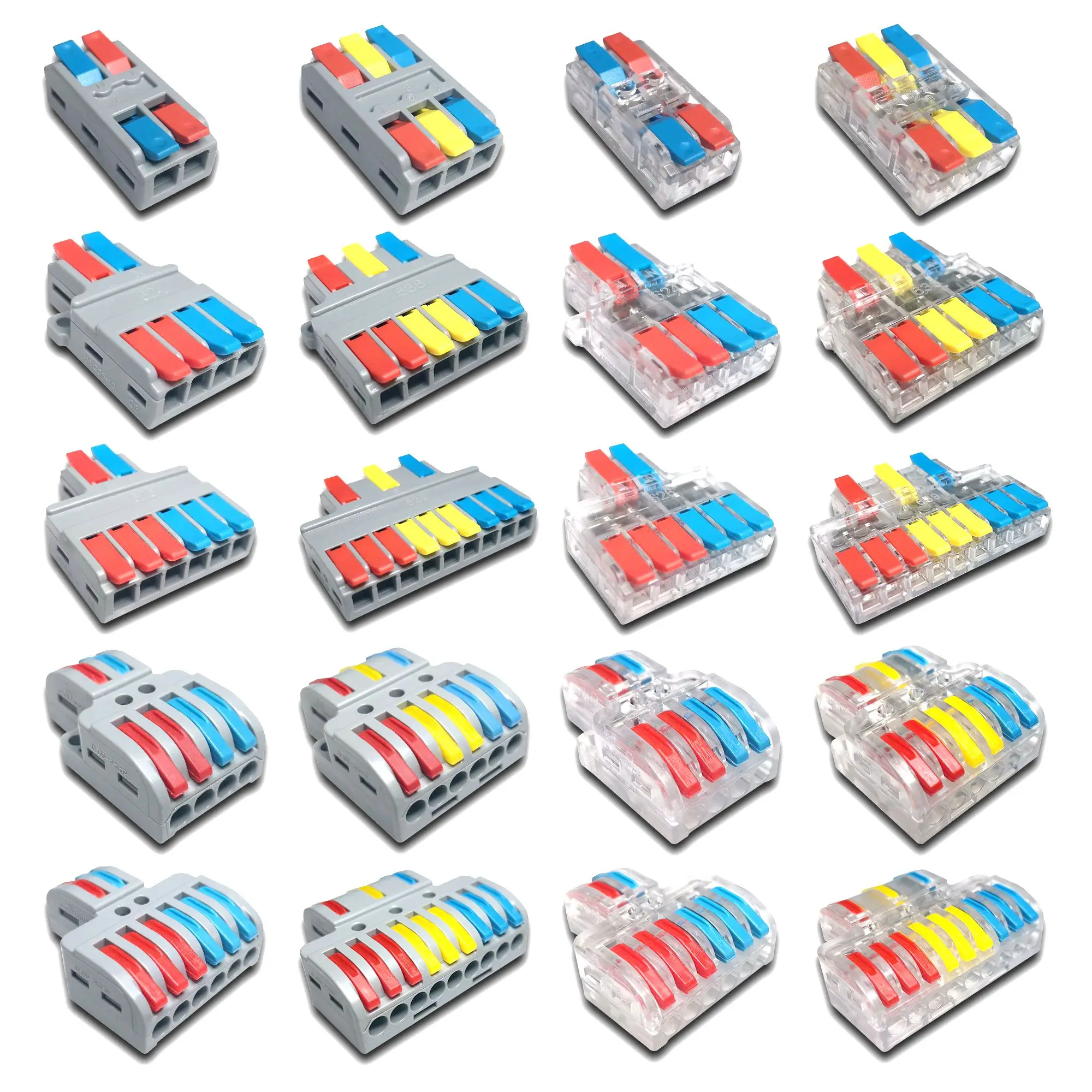 

Mini Fast Wire Cable Connectors Universal Compact Conductor Spring Splicing Wiring Connector Push-in Terminal Block 422
