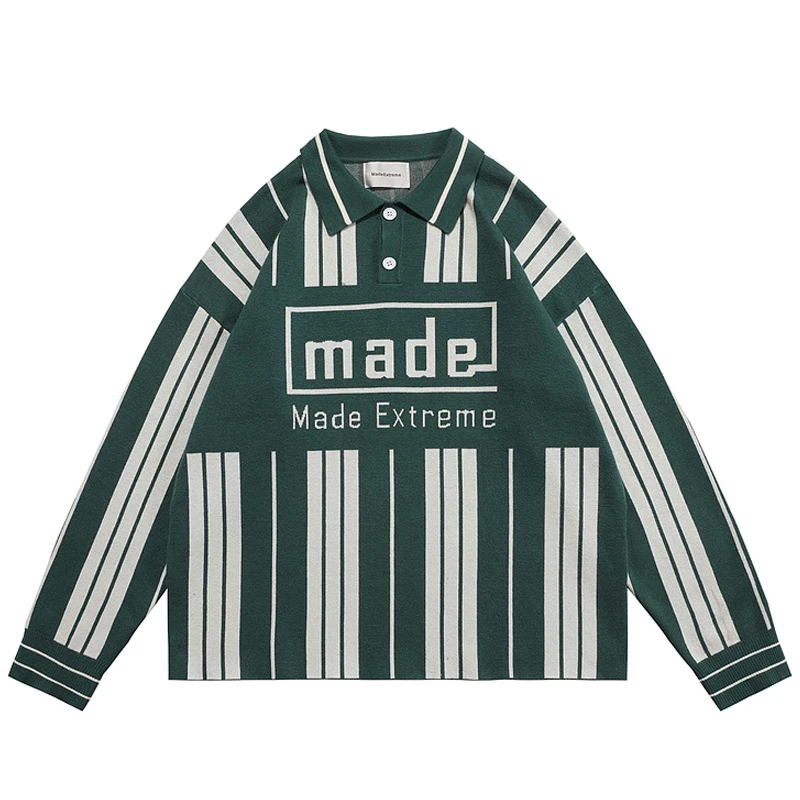 Мужское трикотажное Полосатое поло в стиле Харадзюку
Мужское трикотажное Полосатое поло в стиле Харадзюку