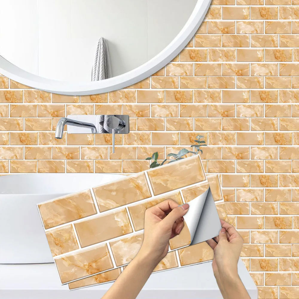 Marble Brick Self Adhesive 3D Wall Stickers PVC Waterproof Oil Proof Mosaic Tile Sticker Bathroom Kitchen Backsplash Decor Decal
Marble Brick Self Adhesive 3D Wall Stickers PVC Waterproof Oil Proof Mosaic Tile Sticker Bathroom Kitchen Backsplash Decor Decal