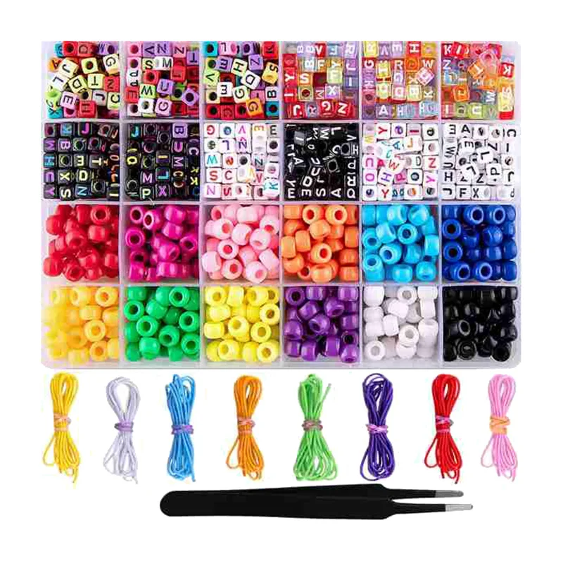 1000Pcs Acrylic Letter Bead Barrel Bead Accessories 8 Color Elastic Line DIY Bracelet Material with Tweezers
1000Pcs Acrylic Letter Bead Barrel Bead Accessories 8 Color Elastic Line DIY Bracelet Material with Tweezers