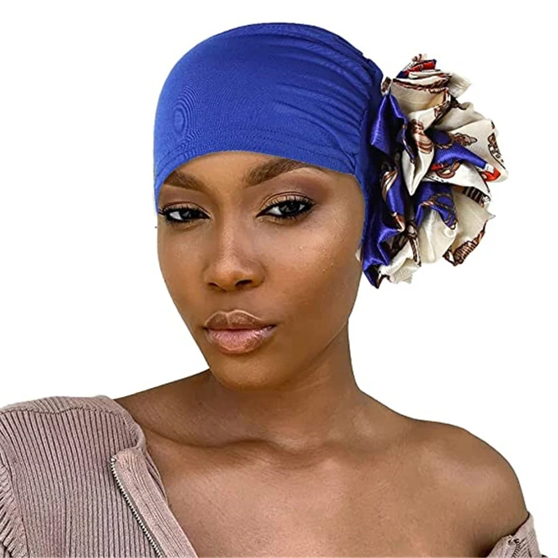 2021 Muslim Fashion Women Hijab Bonnet Big Flower Elastic Turban Africa Head Scarf Wrap Hair Loss Chemo Cap Hat Blue
2021 Muslim Fashion Women Hijab Bonnet Big Flower Elastic Turban Africa Head Scarf Wrap Hair Loss Chemo Cap Hat Blue