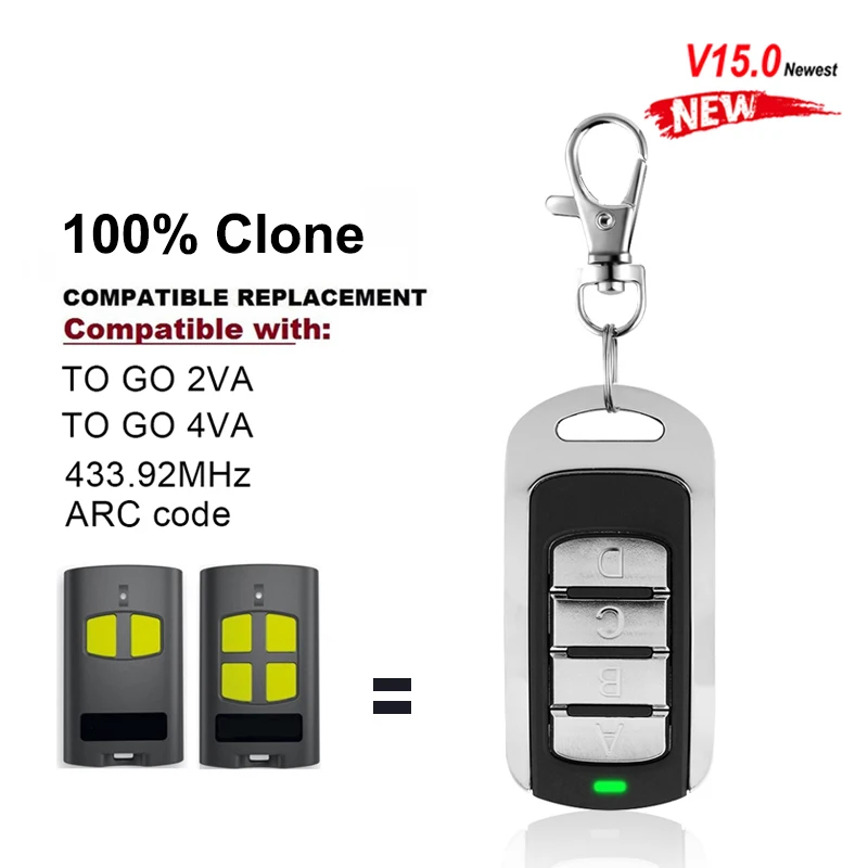 BENINCA Garage Remote Control 433MHz BENINCA TOGO TO GO 2VA 4VA Gate Remote Door Opener Duplicator 433.92MHz IPX6 Newest
BENINCA Garage Remote Control 433MHz BENINCA TOGO TO GO 2VA 4VA Gate Remote Door Opener Duplicator 433.92MHz IPX6 Newest