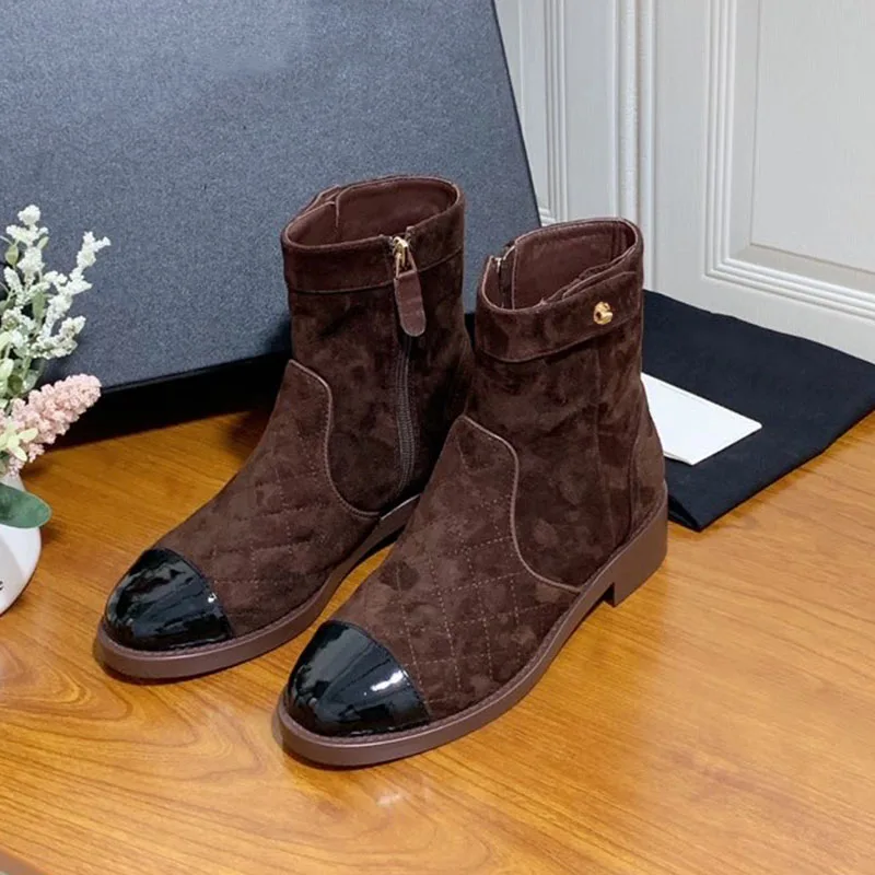 Patchwork Leather Ankle Boots Autumn Brand Design Women Shoes New Fashion Round Toe Boots Casual
Patchwork Leather Ankle Boots Autumn Brand Design Women Shoes New Fashion Round Toe Boots Casual